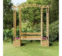 Pergola da giardino panca e vasi legno massello pino impregnato