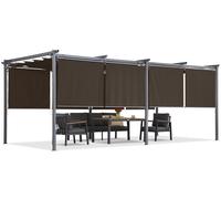 Pergola da terrazza marrone con tapparelle La Palma 3x6 Garden Point