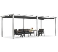 Pergola da terrazzo Barbados 3x6 m Garden Point bianco-antracite