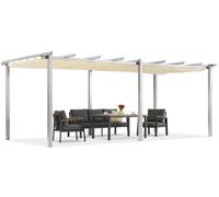 Pergola da terrazzo Barbados 3x6 m Garden Point bianco e beige