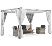 Pergola da terrazzo bianca La Palma 4x4m con tende Garden Point