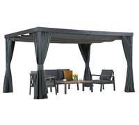 Pergola da terrazzo con tende Alicante 3x4 antracite Garden Point
