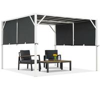 Pergola da terrazzo in metallo Santorini 3 x 3 m bianco-antracite Garden Point