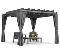 Pergola da terrazzo Malaga 3x3m antracite con tende Garden Point