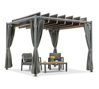 Pergola da terrazzo Paros 3x3m antracite con tende Garden Point