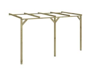 Pergola di legno 2 x 4 x 2,2 m per terrazza giardino tettoia in legno di pino impregnato verde con tetto inclinato per drenaggio dell'acqua, robusta e durevole