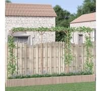 AX Pergolato Gazebo Pergola 385x40x205cm Bambù Rampicanti Piante Marrone 341747