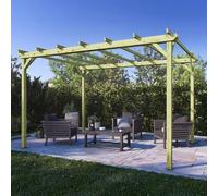 Pergola in legno 3x4 m per esterno e giardino, impregnato in autoclave, resistente agli agenti atmosferici, con kit montaggio, made in Italy