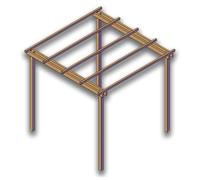 Pergola in Legno da Giardino SLIM 240x240 cm, Impregnata in Autoclave Classe IV