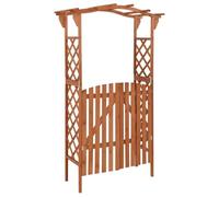 Pergola in legno di abete massiccio con cancello 116 x 40 x 204 cm, resistente alle intemperie, arco da giardino in legno di pino come supporto per traliccio e passaggio decorativo per esterni