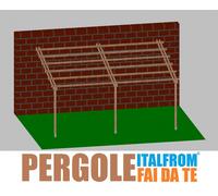 Pergola in Legno Impregnato Addossata Gazebo Tettoia Pompeiana Interrare 4X6X2,5