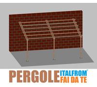Pergola in Legno Impregnato Addossata Gazebo Tettoia Pompeiana Tassella 4X6X2,5h