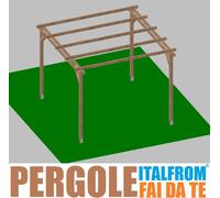 Pergola in Legno Impregnato Gazebo Pergolato Tettoia Pompeiana Interrare 3X3X2,5