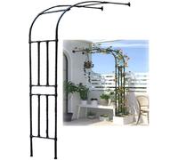 Pergola in metallo resistente agli agenti atmosferici, 1,2 x 2,4 m, supporto per piante rampicanti, supporto da giardino per fiori e viti (nero)