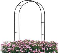 Pergola in metallo resistente alle intemperie, pergolato da giardino con arco for piante rampicanti, larghezza 1,4 m(Black,W1.4M*H2.3M)