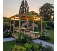 Pergola Legno a Capriata 3x4.5m Pino Autoclave Sunwood - Struttura Giardino