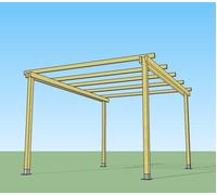 Pergola libera 3x3 in legno impregnato in autoclave e ferramenta zincata inclusa