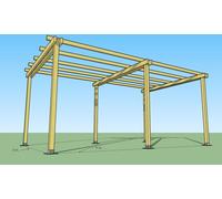 Pergola libera 3x5 in legno impregnato in autoclave e ferramenta zincata inclusa