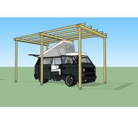 Pergola libera 3x6x h.3 mt. in legno impregnato e ferramenta zincata inclusa