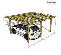 Pergola libera 5x6 MAXI in legno impregnato in autoclave LAMELLARE