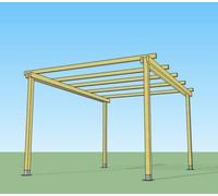 Pergola libera in legno h. 2,50 varie misure in pino impregnato e staffe incluse