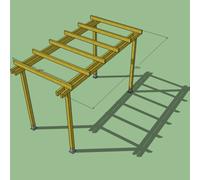 Pergola libera in legno h. 2,50 varie misure in pino impregnato e staffe incluse