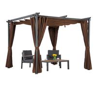 Pergola marrone La Palma 3x3m con tende Garden Point