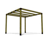 Pergola moderna 3,18x3,18m in legno impregnato e ferramenta zincata inclusa
