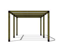 Pergola moderna 4,27x3,18m in legno impregnato e ferramenta zincata inclusa