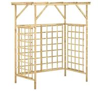 Pergola per due cesti in legno di pino impregnato, con | Impregnante verde, griglia per piante rampicanti, resistente al marciume, aspetto elegante, per il giardino
