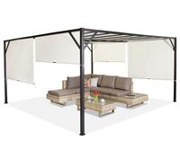 Pergola per terrazza in metallo Santorini 4 x 4 m crema Garden Point