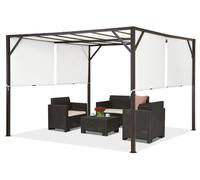 Pergola per terrazzo in metallo Santorini 3 x 3 m marrone-bianca Garden Point