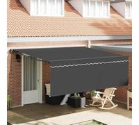 Pergola, tenda da sole retrattile, antracite, 400 x 300 cm, in tessuto, per balcone, terrazza, giardino, baldacchino