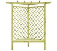 vidaXL Pergolato ad Angolo e Sedile Pergola con Sedia Traliccio Sostegno per Piante Supporto 130x130x197 cm in Legno di Pino Impregnato