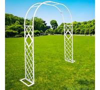 Pergolato ad arco da giardino, altezza 221 cm/238,8 cm, pergolato in metallo, per varie piante rampicanti, arco per matrimoni, decorazione per feste nuziali, ampio pergolato da giardino (bianco, 299,7