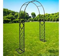 Pergolato ad arco da giardino, altezza 221 cm/238,8 cm, pergolato in metallo, per varie piante rampicanti, arco per matrimoni, decorazione per feste nuziali, ampio pergolato da giardino (nero, 259 x