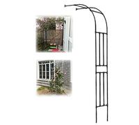 Pergolato ad arco da giardino in metallo per piante rampicanti, resistente alle intemperie, traliccio 240 cm di altezza 240 x 240 cm (7,9 x 7,9 ft), nero, decorativo per esterni e giardino