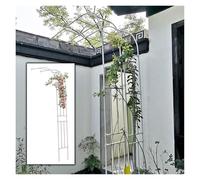 Pergolato ad arco da giardino, traliccio da giardino in metallo, arco a metà lato, decorativo, supporto in metallo, per esterni, terrazza, giardino, prato, cortile (bianco, larghezza 16,5 x altezza 18