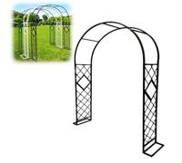 Pergolato classico da giardino in metallo, pergolato ad arco per rose, decorazione per cerimonie e feste, design europeo, verde, 260 x 230 x 40 cm
