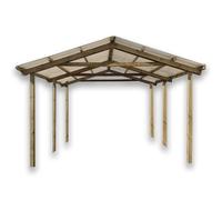 Pergolato da giardino con copertura in PVC, 400x550 cm, in legno impregnato