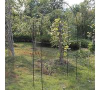 Pergolato da giardino for esterni, con struttura in acciaio, resistente alle intemperie, for piante rampicanti, traliccio indipendente, larghezza 1,8 m(Black,W2.4M*H2.2M)