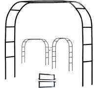 Pergolato da giardino in acciaio con struttura in metallo resistente alle intemperie, for piante rampicanti, autoportante, larghezza 3 m e altezza 2,2 m(White,W3.5M*H2.2M)