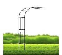 Pergolato da giardino in metallo, a metà lato, ad arco per rose, 1,2 m, 1,5 m, 1,8 m, 2 m, 2,2 m, 2,4 m di larghezza, per esterni, pergolato per rampicanti rampicanti o fiori (nero, larghezza 17 m x