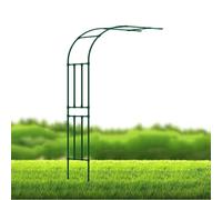 Pergolato da giardino in metallo, a metà lato, ad arco per rose, 1,2 m, 1,5 m, 1,8 m, 2 m, 2,2 m, 2,4 m, larghezza 2,4 m, pergola, arco per rampicanti o fiori (verde, larghezza 90 x altezza 18 m)