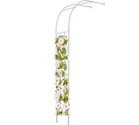 Pergolato da giardino in metallo, altezza 241,3 cm, traliccio per piante rampicanti, archi da esterno, archi per matrimoni per decorazione cerimonia (bianco, 250 x 240 cm)