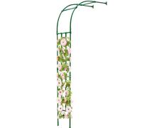 Pergolato da giardino in metallo, altezza 241,3 cm, traliccio per piante rampicanti, archi da esterno, archi per matrimoni per decorazione cerimonia (verde, 60 x 240 cm)