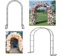 Pergolato da giardino in metallo, con struttura in acciaio resistente alle intemperie, for piante rampicanti, pergolato autoportante, larghezza 3,5 m, arco da giardino bianco, altezza 2,2 m(Black,W1.8