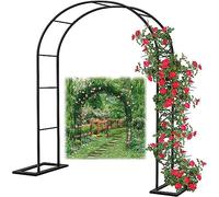 Pergolato da giardino in metallo con struttura in acciaio resistente alle intemperie, for piante rampicanti, arco indipendente(Black,W1.8M*H2.2M)