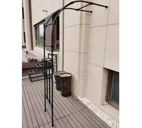 Pergolato da giardino in metallo con traliccio decorativo per piante rampicanti, rose, pergolato a metà lato per vialetti, prato e cortile, traliccio nero per pergola (L 120 x H 240 cm)