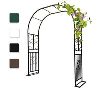 Pergolato da giardino in metallo da esterno, 2,3 m, traliccio per piante rampicanti, arco per matrimoni, cerimonie e feste, colore nero e bronzo, perfetto per decorare il cortile e il prato
